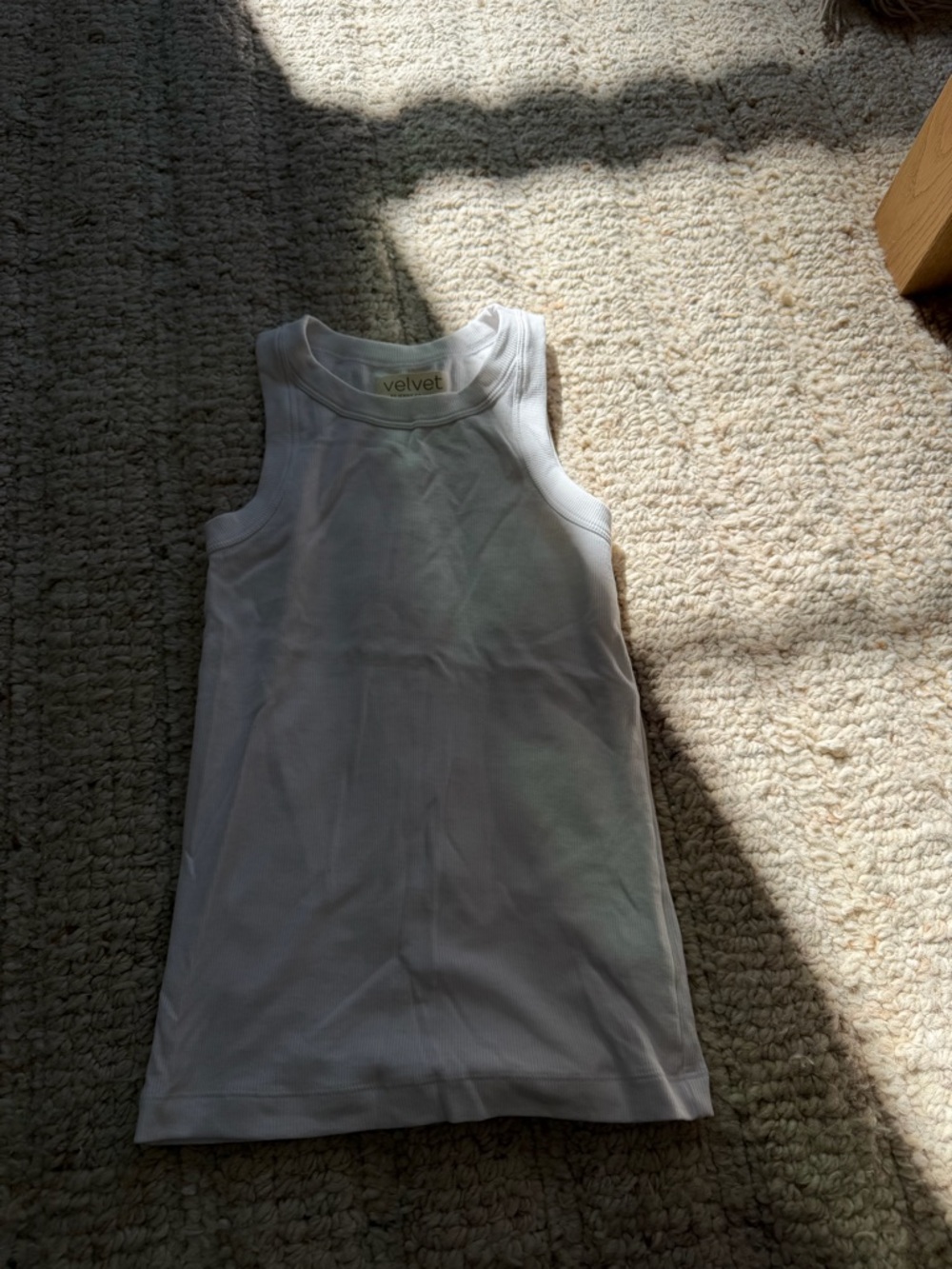 Velvet White Ribbed Tank Top - Picture 2 of 3